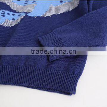 Hot Knitted Patchwork Whale Pattern Round Collar Children Sweater of High Quality photo-5