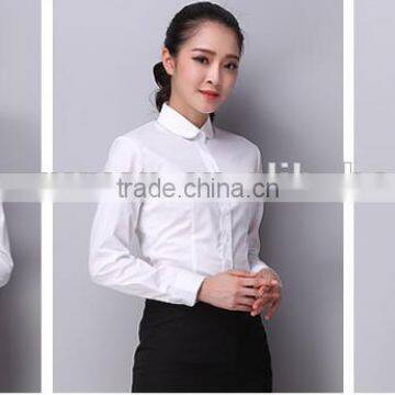 2015 Wholesale Mandarin Collar Ladies Office White Shirt photo-2