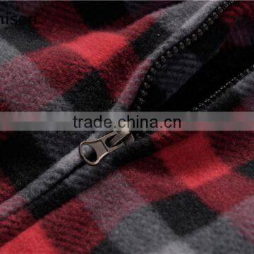 2017 Oem Service Factory Windproof Plaids Warm Bomber Men Polar Fleece Coat photo-4