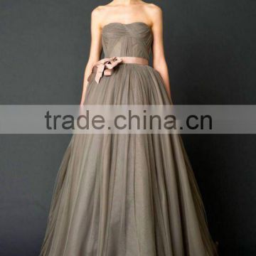 hot dark grey prom gown new