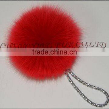 CX-P-23A Genuine Fox Fur Pendant Fur Ball Key Chain Key Ring~ MIXED COLOUR photo-3
