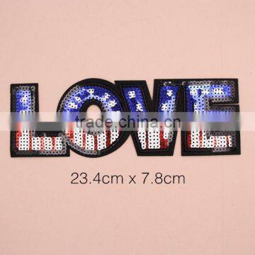 2017 Hot Sales Letter Sequins Patch Applique Embroidery photo-2