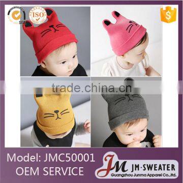 Cute Patten Design 100% Cotton Baby Winter Knitted Hat and Cap