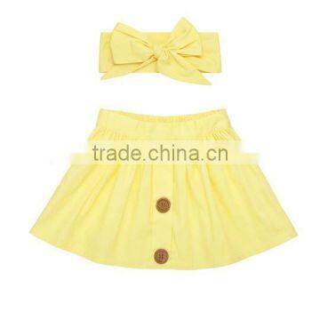 Latest Designer Cotton Skirt Kids Girl Short Dresses Matching Headband Sets photo-5