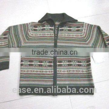 Splicing Color v -neck Long Sleeves Men Slimming Knit Sweater photo-2