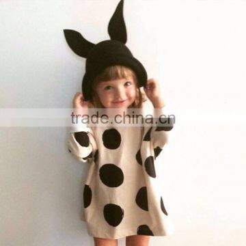 Dot Printing One Piece Girls Party Latest Casual Dress Designs photo-2