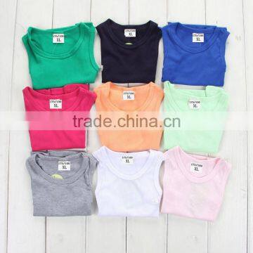 Multi Color Children's Singlet Rib Cotton Blank Vest Tank Tops photo-5