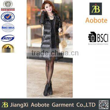 2016 New Fashion OEM Outdoor Long Hoody Woman Down Jacket