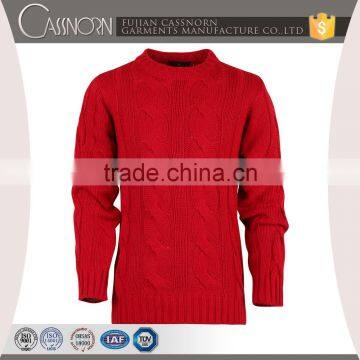 Classic Jumbo Braid Ribbed Cuffs and Hem Slim Fit Cable Knit Sweater Pattern Men photo-4