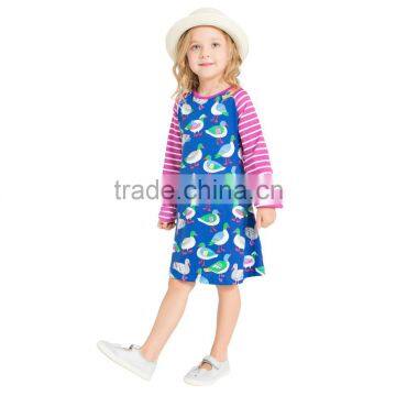 S33554W Girls Tunic Dress Applique Robe Fille 100% Cotton Children Dresses photo-4