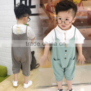 S16953A fashion casual kids boys suspender trousers