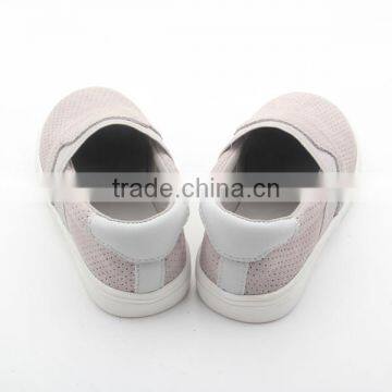Flat Sole Kids Grey Hole Leather Baby Fashion Shoes photo-4