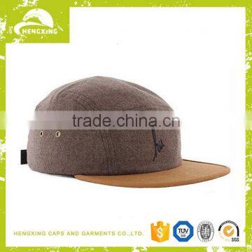 Many color custom blank plain suede 5 panel cap