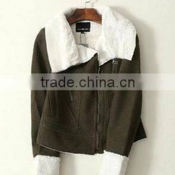 Runwaylover EY1023C Hot Sale 2016 Women Fashion Fur Collar Wool Jackets