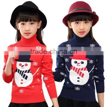 Custom 2017 Winter Turtleneck Knitted Christmas Sweater Designs for Girls photo-3