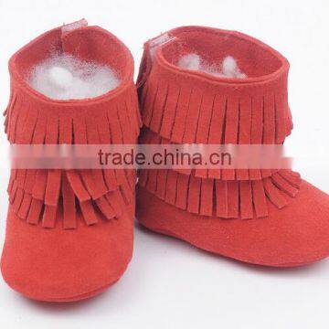 Fringed Genuine Leather Suede Baby Boots photo-5