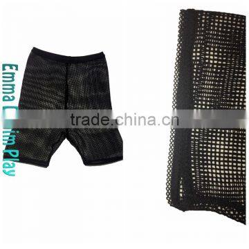Ladies Lace Trimming Black Fishnet Shorts photo-2