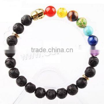 New different color Wrist Mala gemstone with Zinc Alloy chain