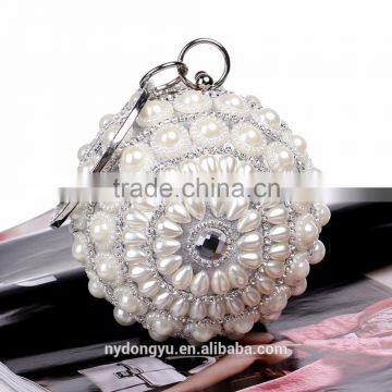 pearl ball shape Women clutch bag purse Evening handbag /shoulder bag Bridal Wedding Purse Party bag Handbag