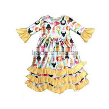 Baby Girls Princess Cotton Long Sleeves Flower Winter Dress