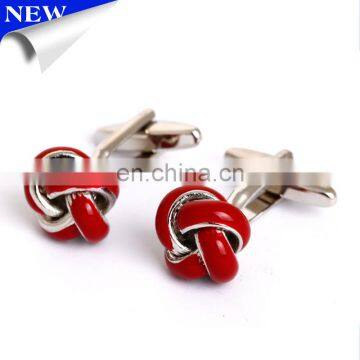 Red color men's cufflink fashion hardware jewelry make metal knot cufflinks alibaba wholesale cufflink jewelry