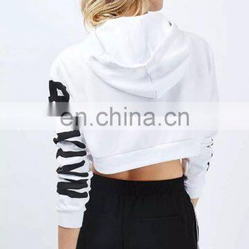 2016 Winter 100% Cotton Hoodies Blank Pullover Pure Color Short Printed Wholesale Plain White Hoodies For Lady photo-4
