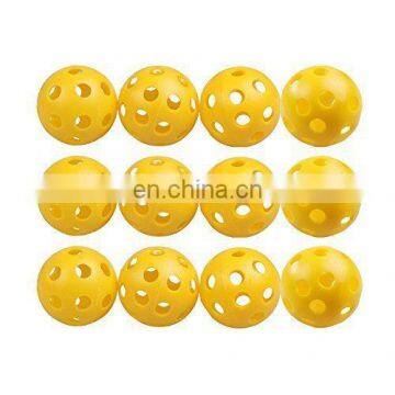 Yellow Plastic Whiffle Airflow Hollow Golf Practice Training Sports Balls