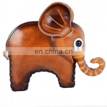 Animal Leather Purse Key Holder Cute Coin Purse Handmade Wallet Bag Elephant