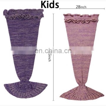 MTB-0001 knitted mermaid blanket crochet kids sleeping bag mermaid tail blanket