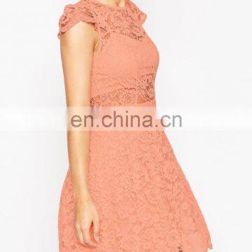 Guangzhou Clothing Wholesale Women Mini Lace Cap Sleeve Fashion Dresses photo-4