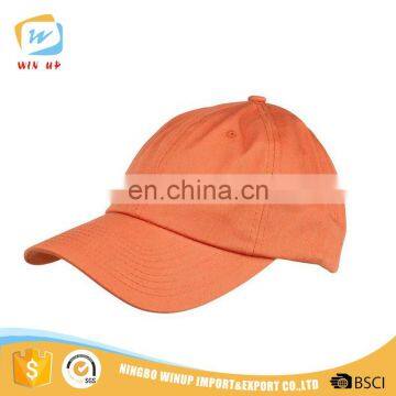 WINUP 100% cotton orange color 6 panel snapback sports baseball cap