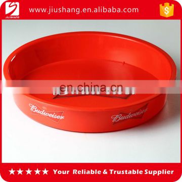 Round plastic non-slip food serving trays with custom logo