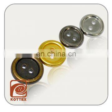 Normal 2 Holes ABS Plastic Silver/Brass/Gold Plating Color Button Has Small Rim For Garment Coat, Sweater