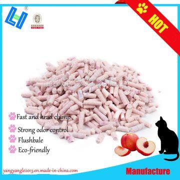 Pet product: hot sell peach tofu cat litter with flushable,clump