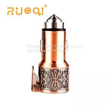 Cell Phone Car Charger Cutter and Safe Hammer 2 Port Usb Car Charger Fast Car Charger for Iphone photo-2