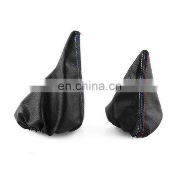 Auto gear shift gaitor handbrake gaitor with three color filament for BMW