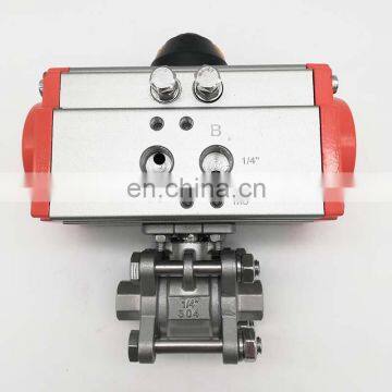 SS304 pneumatic ball valve G1/4" double acting pneumatic valve actuator