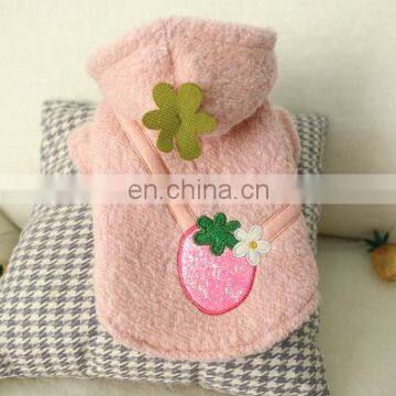 Cute Pet Dog Cat Pink Strawberry Apparel Fleece Clothes Hoodie photo-2