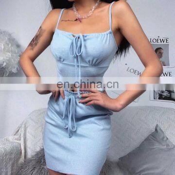 2020 Summer Sexy Girls Camisole Skirt Two-piece Suit Amazon Hot Sale New Suit Set photo-5