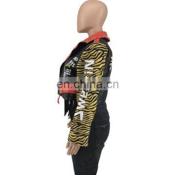 Bomber Jackets for Women 2020 Fall & Winter Hot Style With Rivet and Printing photo-5