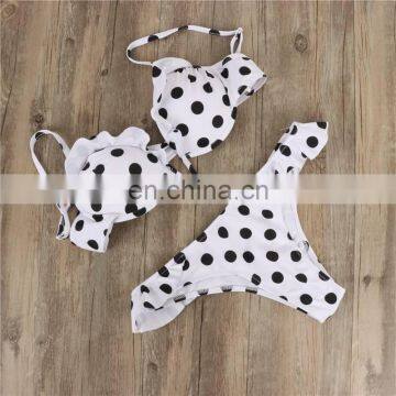 2019 new steel plate bikini print gathered ladies swimwear split with chest pad hot sale net red swimsuit