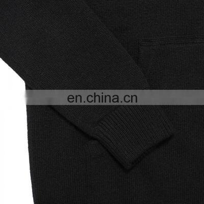 Cashmere Wool Mens Knit Hooded Pullover Sweater photo-3
