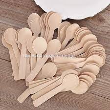 Disposable Wooden Spoon Round end 100 mm Wood Ice Cream Wooden Spoons 100mm