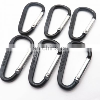 High Quality Aluminum D Shape Key Ring Custom Logo Snap Hook Carabiner