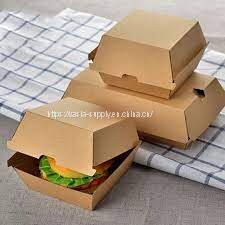 Custom corrugated kraft white wholesale paper burger boxes disposable paper fast food container