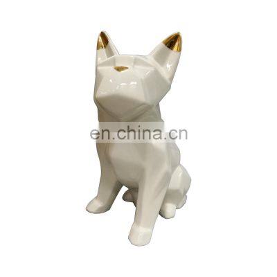 miniature ceramic porcelain pug dog figurine statue for home decor