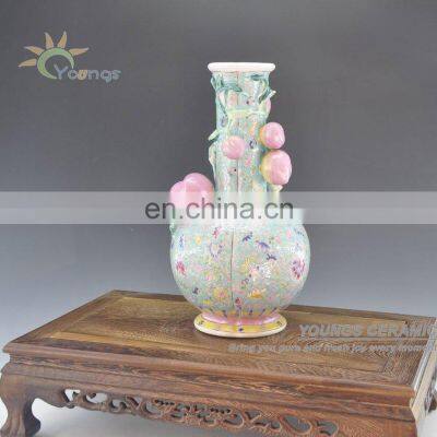 Oriental Antique Ceramic Peach Vases In Bulk