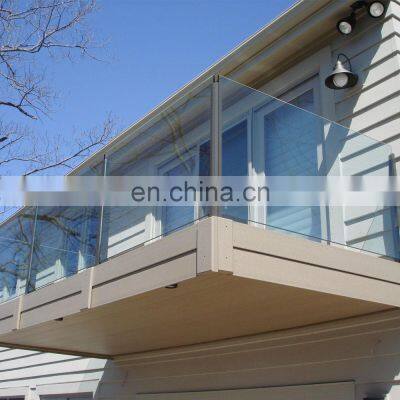 aluminum post frameless tempered glass railings