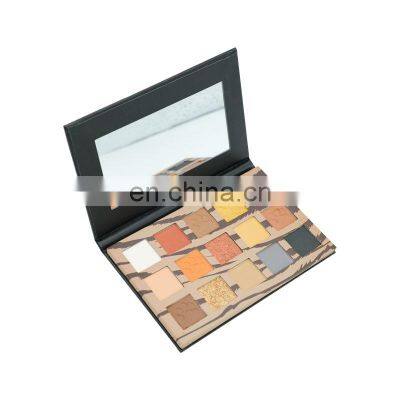 Supplier Accept Custom Rose Gold Magnetic Eyeshadow Palette Pigmented Pu Leather Wallet Shaped Eyeshadow Palette Packaging