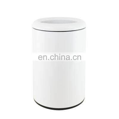 Round 9L 12L  open top waste bin stainless steel office paper bucket  top opening design garbage bin